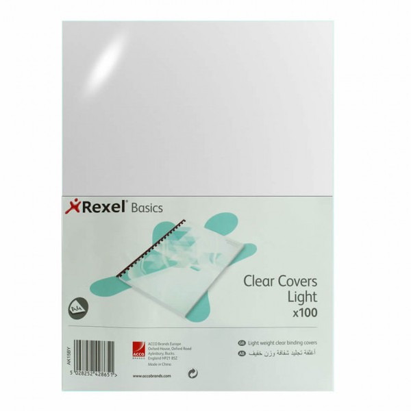 Rexel 2104098 Clear Cover Light (pkt/100pc)